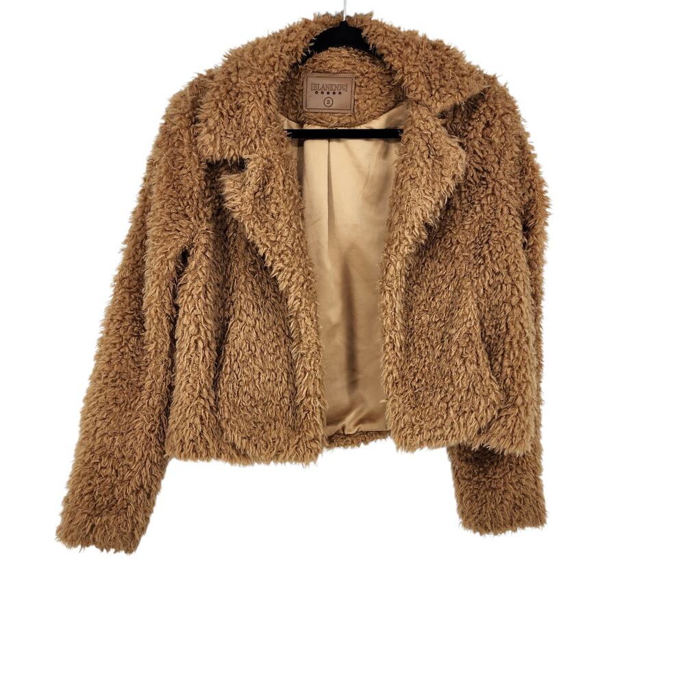 BlankNyc Faux Fur Teddy Bear Coat Jacket Size Small Tan Size Small